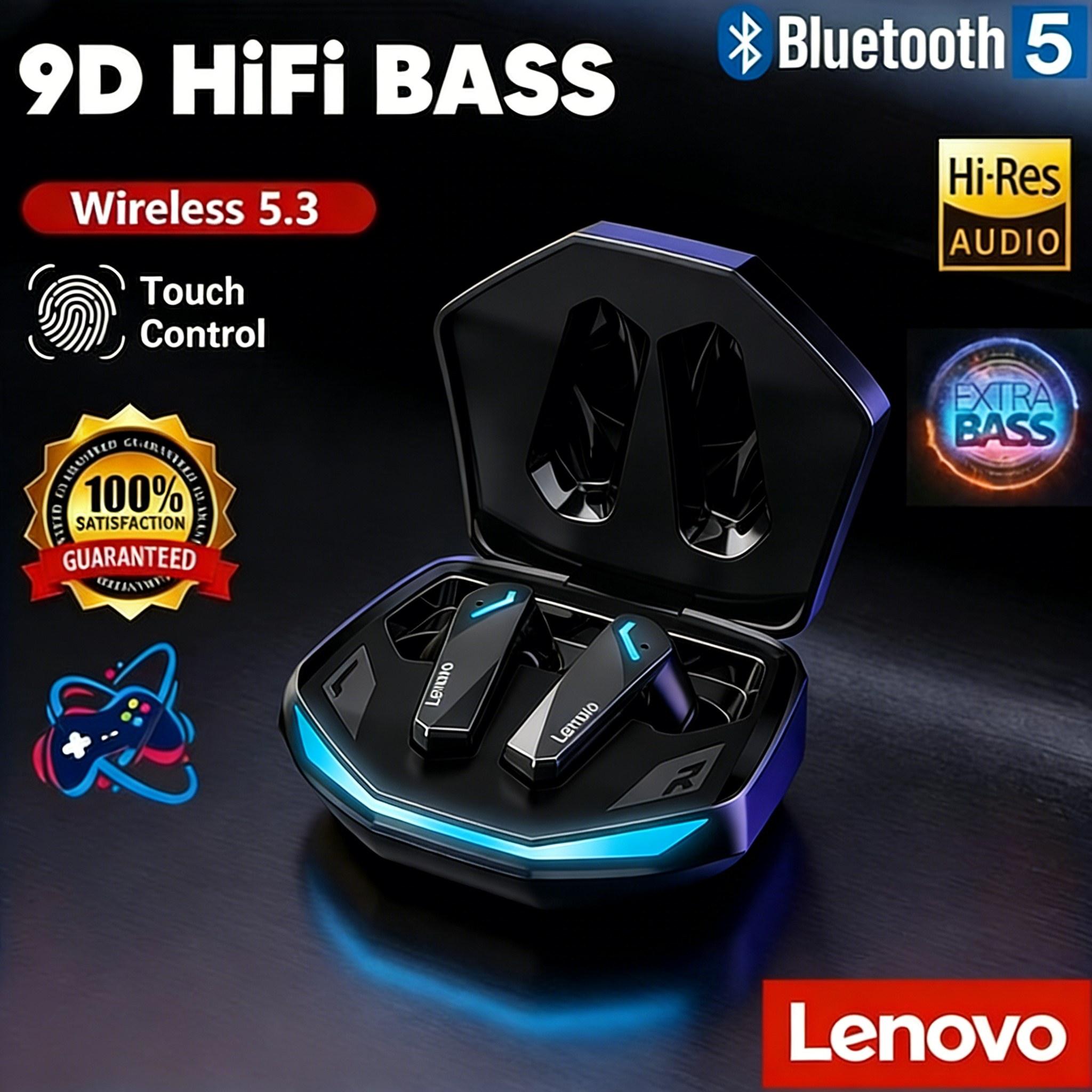 Telephone Headset Office - Lenovo GM2 Pro TWS Wireless HIFI