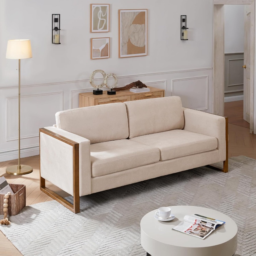 Office Furniture Com - 79 Oversized 3-Seater Sofa with Wooden