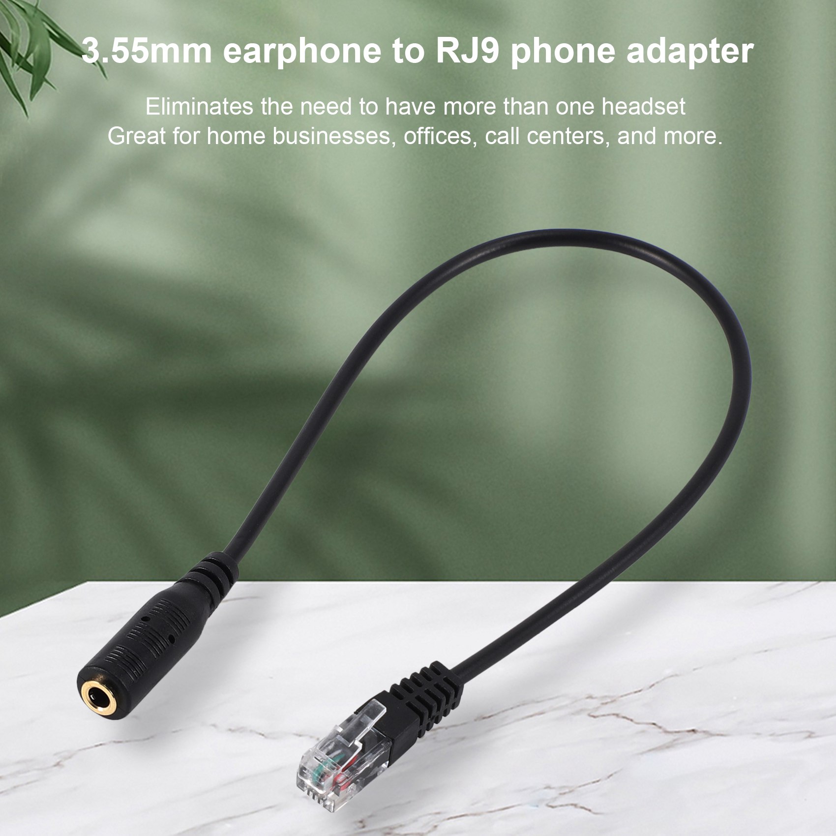 Dec.-3.5mm Plug Jack to RJ9 fo - Telephone Headset Office avaliação e preço