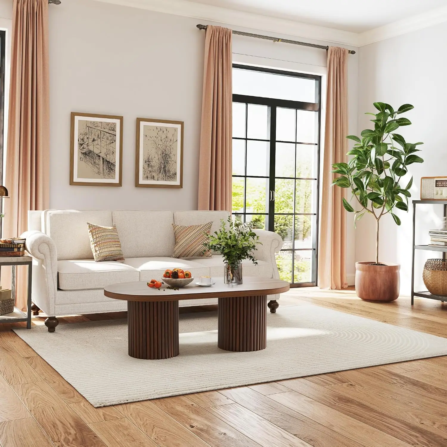 Oval Fluted Coffee Table Mid C - Office Furniture Center avaliação e preço