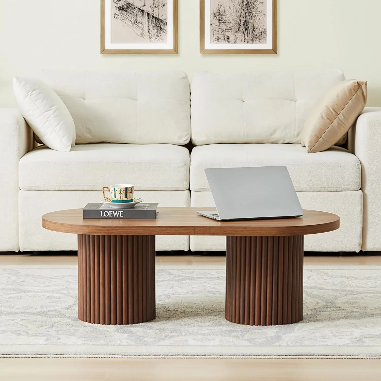 Oval Fluted Coffee Table Mid C - Office Furniture Center avaliação e preço