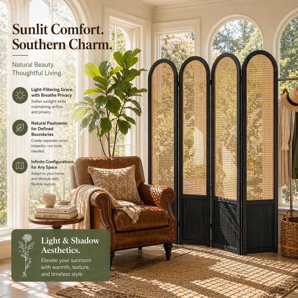 4 Panel Room Divider, Folding  - Partition Screen Divider avaliação e preço