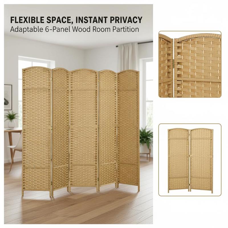 Folding Room Divider Screen 6  - Partition Screen Divider avaliação e preço